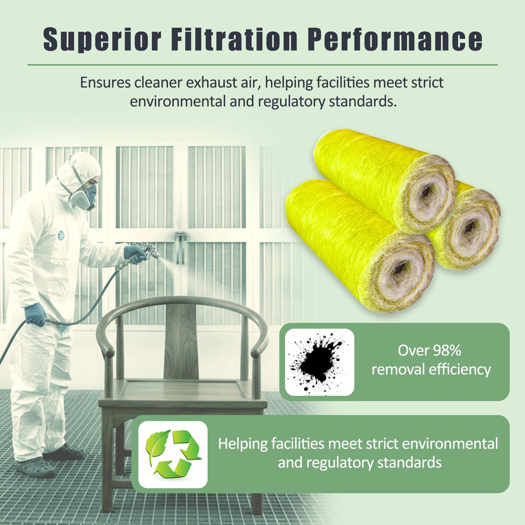Fiberglass Paint Booth Filter Roll for Spray Booth 22-Gram Yellow